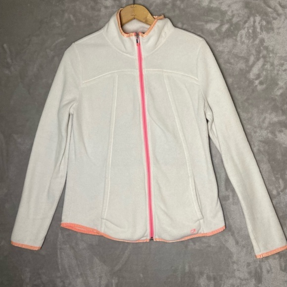 Gap Women’s Fleece Size Medium White and Pink‎ Full Zip